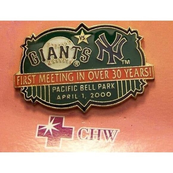 2000-SGA-1st Meeting in over 30 years, San Francisco GIANTS vs NY YANKEES  Pin - Picture 1 of 3